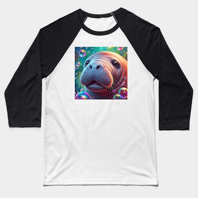 Baby Manatee Baseball T-Shirt by dinokate